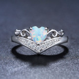 Elegant Heart Opal Ring