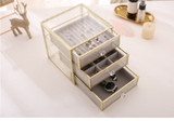 Jewelry Organizer tidying up collection box glass drawer cosmetics storage box organizer containers