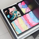 HARRA HOME Soft Fabric Drawer Organizer, Clothes Box for Underwear Bra Sock Tie Scarf, Organizing Child Baby Kids Room, Nursery Closet Drawer Divider, Set of 6