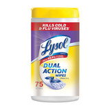 Lysol Dual Action Disinfecting Wipes, Citrus, 75ct