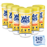 (6 Pk) Wet Ones Antibacterial Hand Wipes, Tropical Splash, 40 Ct