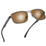 Men's Polarized UV400 Square Metal Frame Driving Sunglasses
