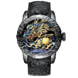 Men's Gold Dragon Sculpture Quartz Watch