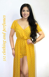 POLKA DOT OPEN SHOULDER MAXI ROMPER