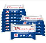 (10packs)75% Disposable Alcohol Wipes (Effectively eliminate living virus and bacteria)