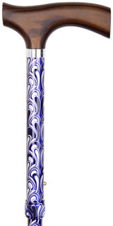 Aluminium Folding Telescopic Walking Stick(Floral Pattern with Wooden Grip)