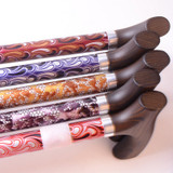 Aluminium Folding Telescopic Walking Stick(Floral Pattern with Wooden Grip)