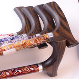 Aluminium Folding Telescopic Walking Stick(Floral Pattern with Wooden Grip)