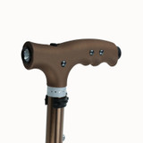 Yuetor Cane - 3-point LED Telescopic Folding Cane(Brown)