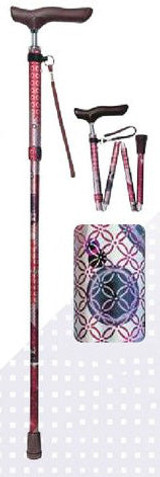 Shima Product Walking Cane - Folding Aluminium Slim Neck Telescopic SP Walking Stick(Japanese Patterned) 折りたたみジョイントSP和柄ステッキ