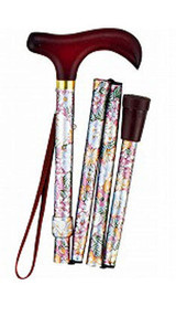 Shima Product Walking Cane - Folding Aluminium Telescopic Walking Stick(Wood Handle) 折りたたみ コンパクト ステッキ