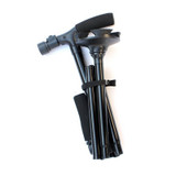 Twin Grip Cane - Dual Grip LED Folding Telescopic 4-point Pivoting Base Walking Cane