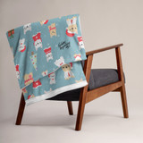 Holiday Frenchie Throw Blanket