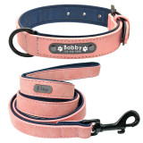 Beautiful personalized leather collar and leash set!