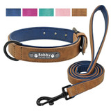 Beautiful personalized leather collar and leash set!