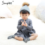 2018 Autumn winter knitted christmas dress girls dress O neck long Sleeve princess dress Kids dresses for girls costume