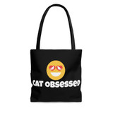Cat Obsessed Tote Bag, Emoji Cat Bag