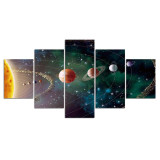 5 Panel Planet Universe Space Canvas Wall Art