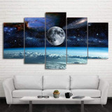 5 Panel Planet Universe Space Canvas Wall Art