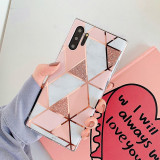 Phone Case For Samsung Galaxy A21S S20 FE Note 20 A41 A51 A71 S10 Plus Electroplate Geometric Marble
