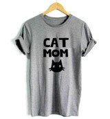 CAT MOM Print t-shirt