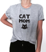CAT MOM Print t-shirt