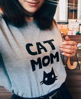 CAT MOM Print t-shirt