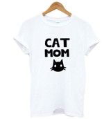 CAT MOM Print t-shirt