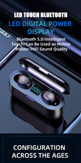 F9 TWS Bluetooth 5.0 Earphones Wireless Earbuds Sports Waterproof  9D Hifi Stereo Headphones With Microphone F9 TWS Bluetooth 5.0 Earphones Wireless Earbuds Sports Waterproof  9D Hifi Stereo Headphones With Microphone