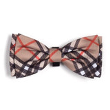 Bow Tie-Bias Plaid Tan
