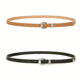 Rhonda Thin Antiqued Buckle Belt Set