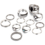 Evie Silver Antiqued Layered Ring Set