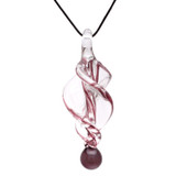 Bleek2sheek Murano-inspired Glass Purple Tornado Twist Pendant Necklace