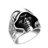 Grim Reaper Skull Head Ring