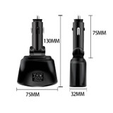 Car Charger, 12V Auto 2-Socket Cigarette Lighter Splitter
