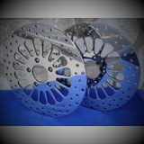 DNA Chrome Mammoth 52 Fat Spoke Wheel Package - 21" /  18 x 5.5 Wheels w/ Whitewall Tires & set 11.8 Rotors