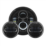 Blackout 7" LED Harley Daymaker Style Headlight with Auxiliary Passing Lamps