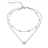 Stella Double Horn Pendant Heart Necklace