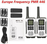 2pcs Retevis RT45 PMR446 Portable Two Way Radio Walkie Talkie 0.5W PMR 446MHz FRS VOX Rechargeable Battery For Motorola TLKR T50