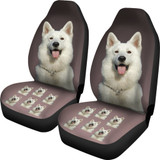 White Swiss Shepherd Car Seat Covers (Set of 2)