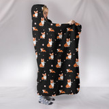 Corgi Hooded Blanket - Black