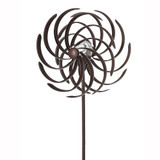 Solar Wind Spinner Willow Leaves 61in with Multi-Color Seasonal LED Lighting