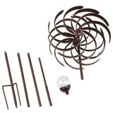 Solar Wind Spinner Willow Leaves 61in with Multi-Color Seasonal LED Lighting