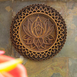 Multilayer Lotus Flower Mandala Wooden Wall Hanging, Wall Decor
