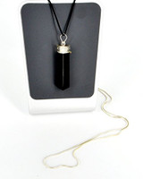 Raw Black Tourmaline Crystal Healing Pendant Necklace