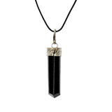 Raw Black Tourmaline Crystal Healing Pendant Necklace