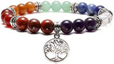 7 Chakra Reiki Healing Elastic Bracelet Real Stones