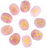 Healing Crystal English Symbol Witches Rune Set Chakra Stones Palm Stone Reiki Balancing, 7 Pcs
