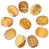 Healing Crystal English Symbol Witches Rune Set Chakra Stones Palm Stone Reiki Balancing, 7 Pcs