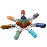 Pyramid & 7 Chakra Points Energy Generator,Reiki Healing Crystal Stone,Mixed Stone: